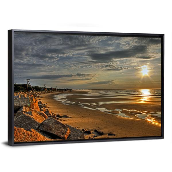 Biddeford Pool At Sunrise Canvas Wall Art-5 Horizontal-Gallery Wrap-22" x 12"-Tiaracle