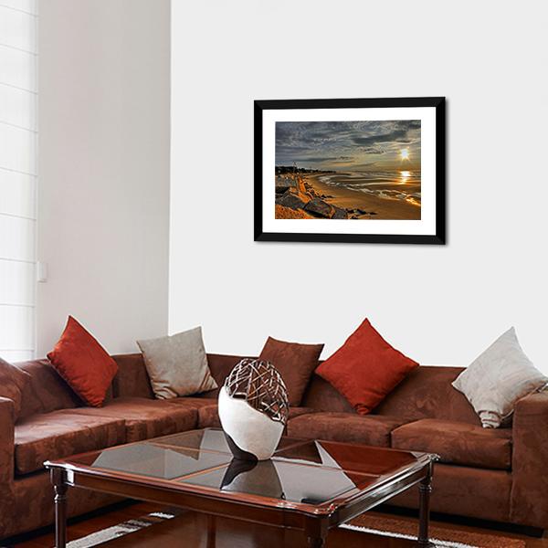 Biddeford Pool At Sunrise Canvas Wall Art-3 Horizontal-Gallery Wrap-25" x 16"-Tiaracle