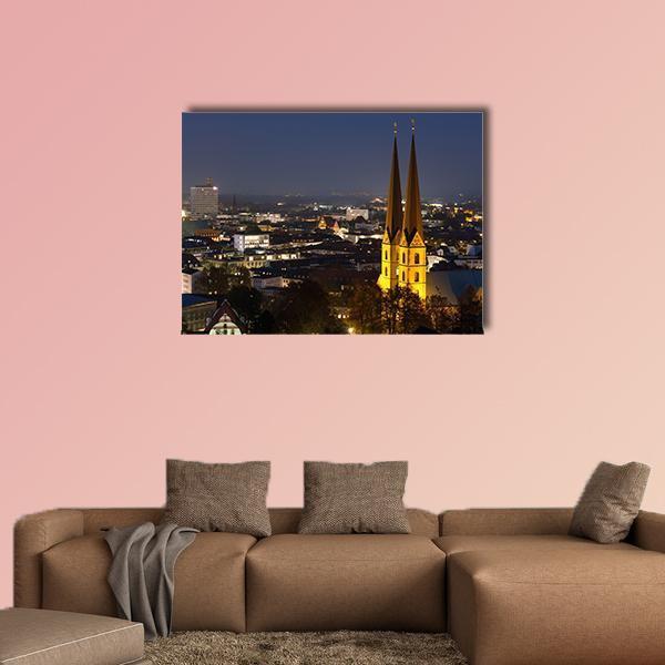 Bielefeld Germany Cityscape Canvas Wall Art-1 Piece-Gallery Wrap-36" x 24"-Tiaracle