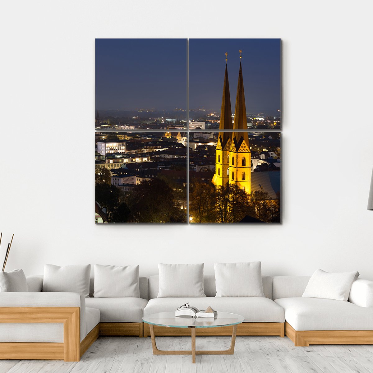 Bielefeld Germany Cityscape Canvas Wall Art-4 Square-Gallery Wrap-17" x 17"-Tiaracle