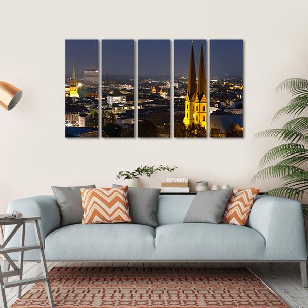 Bielefeld Germany Cityscape Canvas Wall Art-5 Horizontal-Gallery Wrap-22" x 12"-Tiaracle
