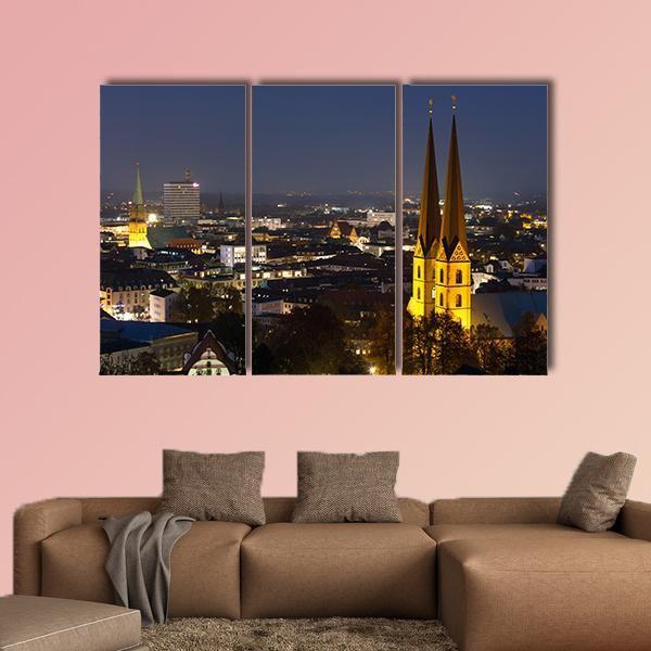 Bielefeld Germany Cityscape Canvas Wall Art-4 Pop-Gallery Wrap-50" x 32"-Tiaracle