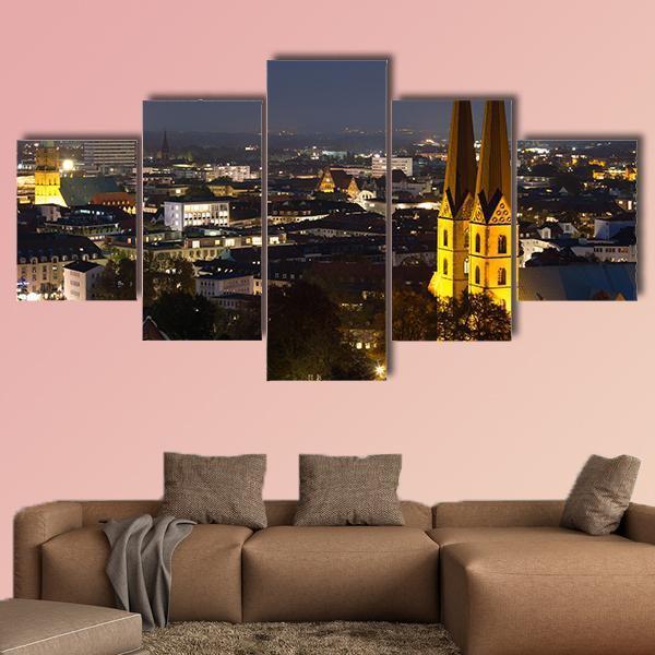 Bielefeld Germany Cityscape Canvas Wall Art-5 Star-Gallery Wrap-62" x 32"-Tiaracle