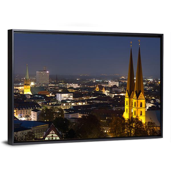 Bielefeld Germany Cityscape Canvas Wall Art-3 Horizontal-Gallery Wrap-25" x 16"-Tiaracle