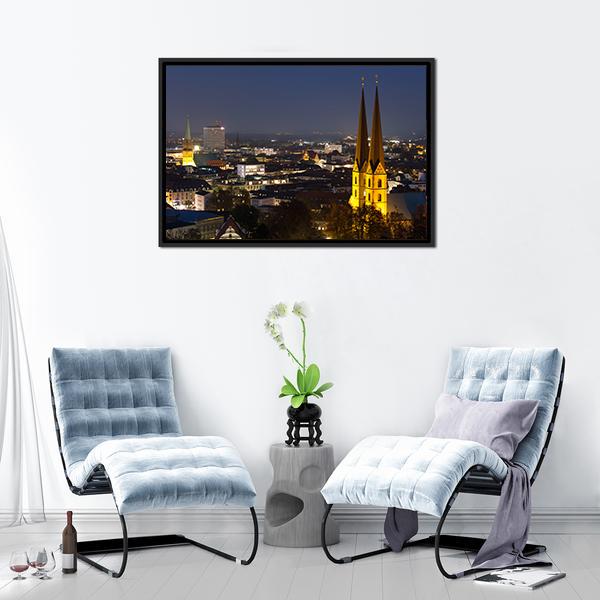 Bielefeld Germany Cityscape Canvas Wall Art-3 Horizontal-Gallery Wrap-25" x 16"-Tiaracle