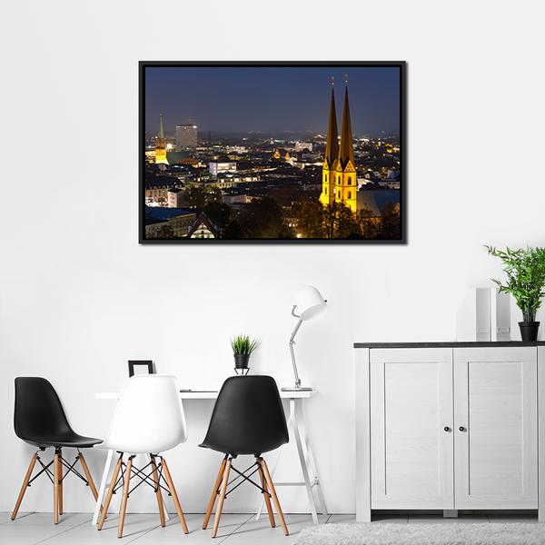 Bielefeld Germany Cityscape Canvas Wall Art-3 Horizontal-Gallery Wrap-25" x 16"-Tiaracle