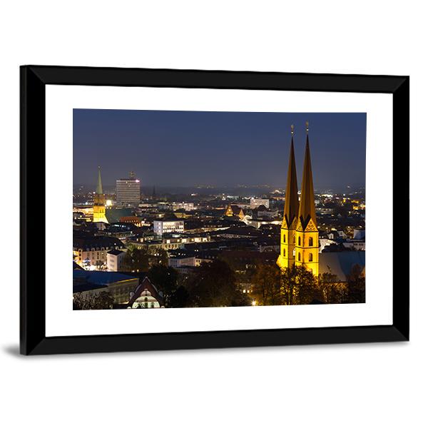 Bielefeld Germany Cityscape Canvas Wall Art-3 Horizontal-Gallery Wrap-25" x 16"-Tiaracle