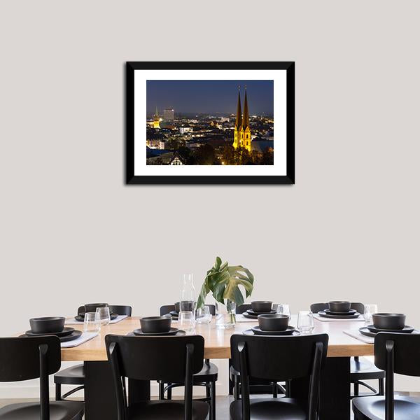 Bielefeld Germany Cityscape Canvas Wall Art-3 Horizontal-Gallery Wrap-25" x 16"-Tiaracle