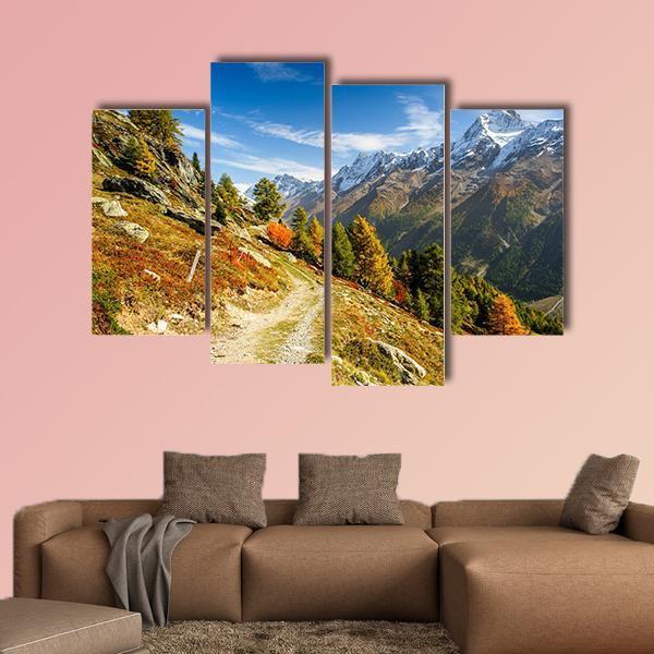 Bietschhorn Mountain Switzerland Canvas Wall Art-4 Pop-Gallery Wrap-50" x 32"-Tiaracle