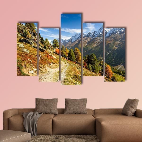 Bietschhorn Mountain Switzerland Canvas Wall Art-5 Pop-Gallery Wrap-47" x 32"-Tiaracle