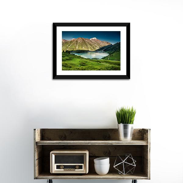 Big Almaty Lake Canvas Wall Art-1 Piece-Framed Print-30" x 20"-Tiaracle