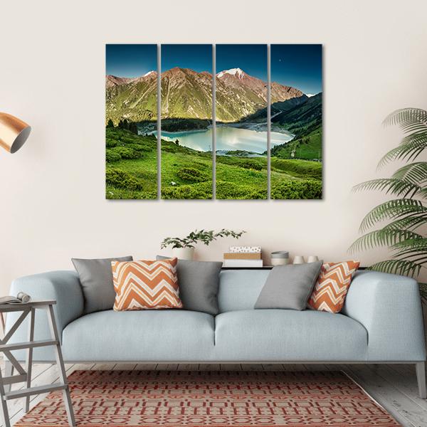 Big Almaty Lake Canvas Wall Art-4 Horizontal-Gallery Wrap-34" x 24"-Tiaracle