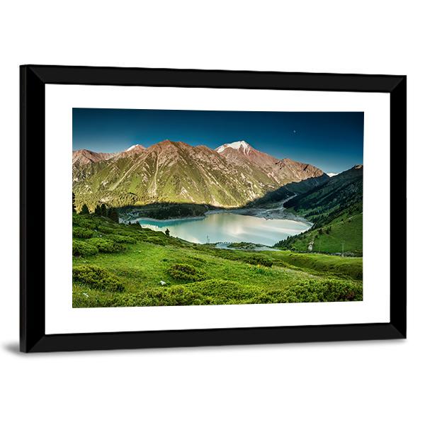 Big Almaty Lake Panoramic Canvas Wall Art-1 Piece-36" x 12"-Tiaracle