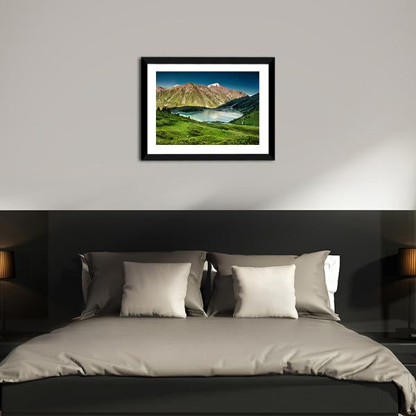 Big Almaty Lake Panoramic Canvas Wall Art-1 Piece-36" x 12"-Tiaracle