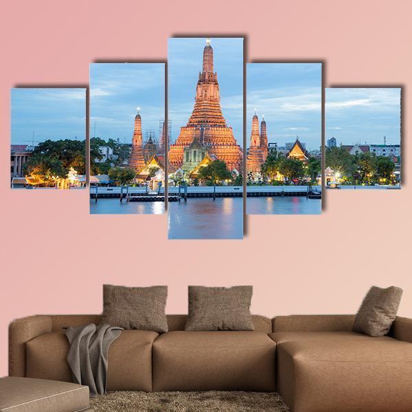 Thailand Cityscape Canvas Wall Art-5 Star-Gallery Wrap-62" x 32"-Tiaracle