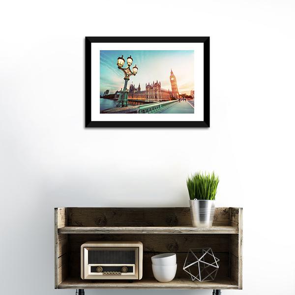 Big Ben At Sunset Canvas Wall Art-1 Piece-Framed Print-20" x 16"-Tiaracle