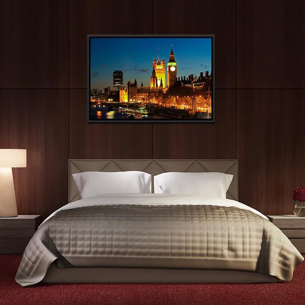 Big Ben Clock Tower Canvas Wall Art-5 Horizontal-Gallery Wrap-22" x 12"-Tiaracle