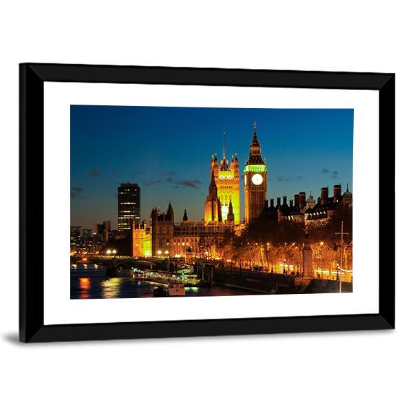 Big Ben Clock Tower Canvas Wall Art-5 Horizontal-Gallery Wrap-22" x 12"-Tiaracle