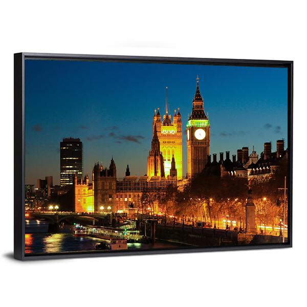 Big Ben Clock Tower Canvas Wall Art-3 Horizontal-Gallery Wrap-25" x 16"-Tiaracle
