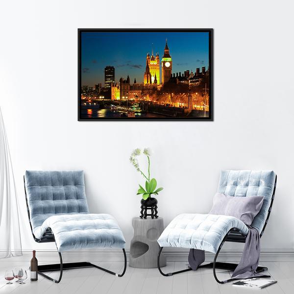 Big Ben Clock Tower Canvas Wall Art-3 Horizontal-Gallery Wrap-25" x 16"-Tiaracle