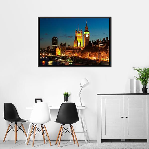 Big Ben Clock Tower Canvas Wall Art-3 Horizontal-Gallery Wrap-25" x 16"-Tiaracle