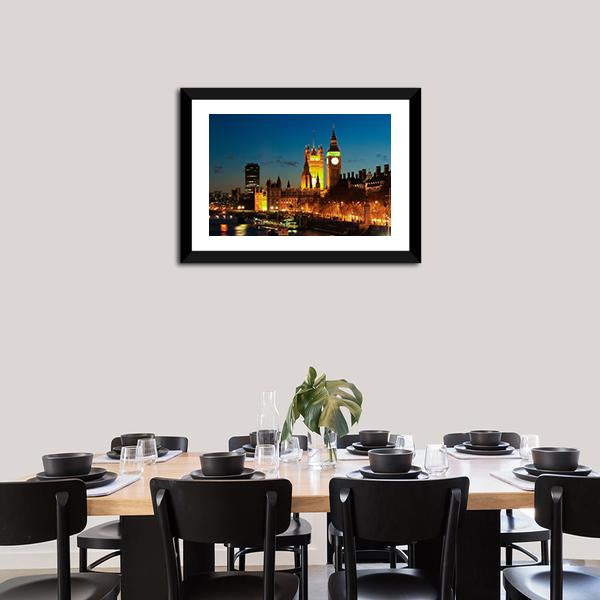 Big Ben Clock Tower Canvas Wall Art-3 Horizontal-Gallery Wrap-25" x 16"-Tiaracle