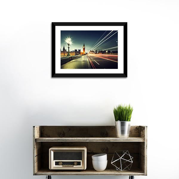 Big Ben From Westminster Bridge Canvas Wall Art-1 Piece-Framed Print-30" x 20"-Tiaracle