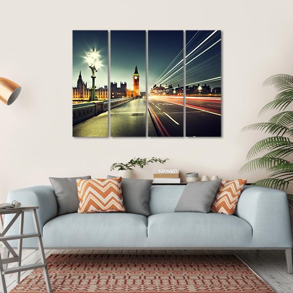 Big Ben From Westminster Bridge Canvas Wall Art-1 Piece-Gallery Wrap-36" x 24"-Tiaracle