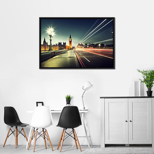 Big Ben From Westminster Bridge Canvas Wall Art-5 Horizontal-Gallery Wrap-22" x 12"-Tiaracle