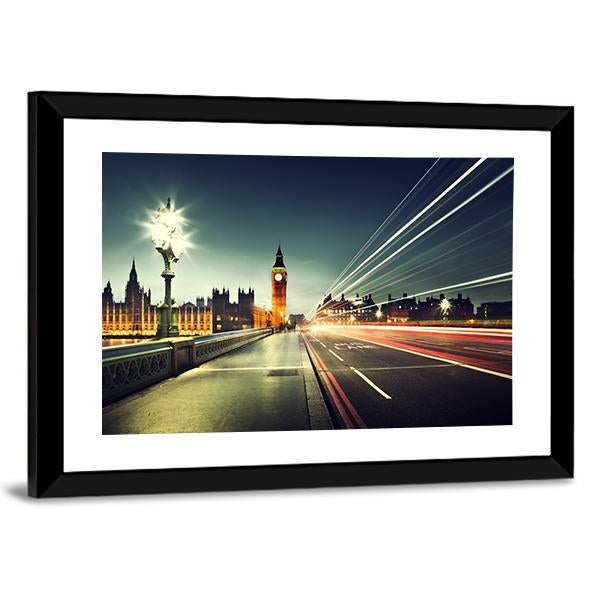 Big Ben From Westminster Bridge Canvas Wall Art-5 Horizontal-Gallery Wrap-22" x 12"-Tiaracle