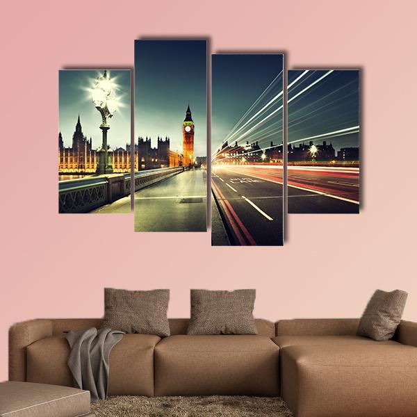 Big Ben From Westminster Bridge Canvas Wall Art-4 Pop-Gallery Wrap-50" x 32"-Tiaracle
