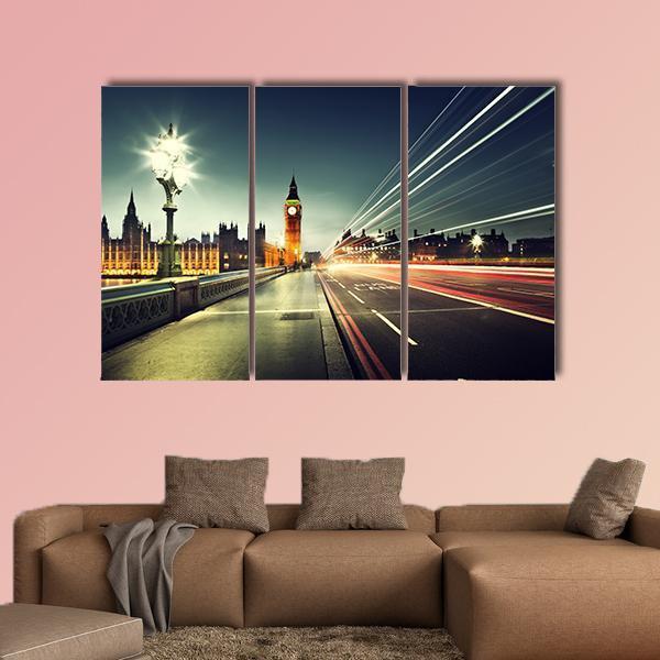 Big Ben From Westminster Bridge Canvas Wall Art-3 Horizontal-Gallery Wrap-37" x 24"-Tiaracle
