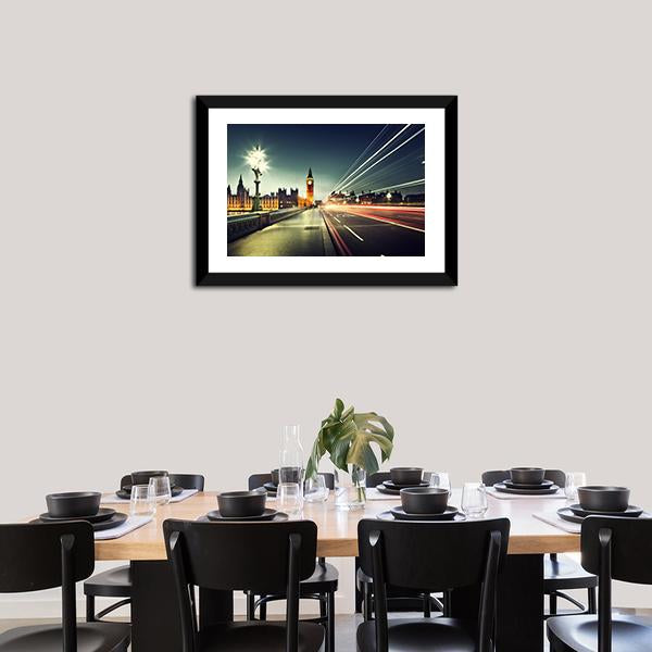 Big Ben From Westminster Bridge Panoramic Canvas Wall Art-1 Piece-36" x 12"-Tiaracle