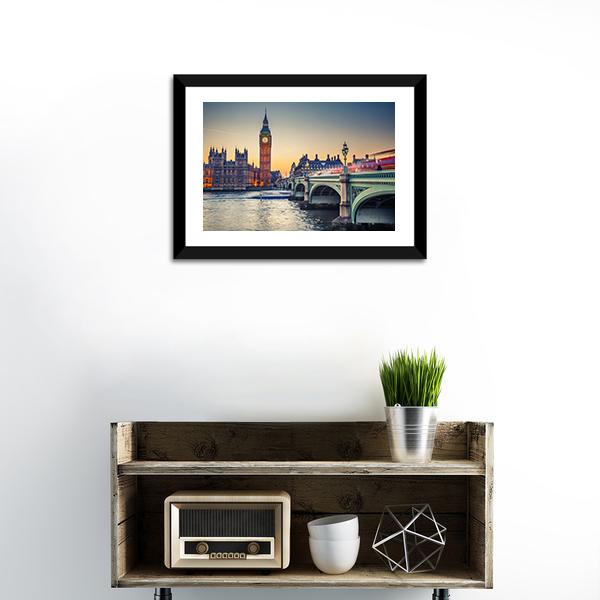 Big Ben & Houses Of Parliament Canvas Wall Art-1 Piece-Framed Print-20" x 16"-Tiaracle