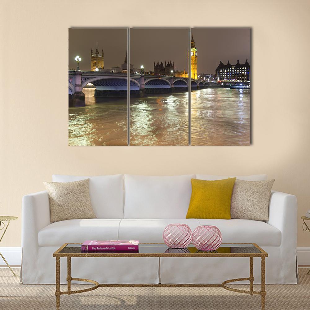 Big Ben In London Canvas Wall Art-3 Horizontal-Gallery Wrap-37" x 24"-Tiaracle