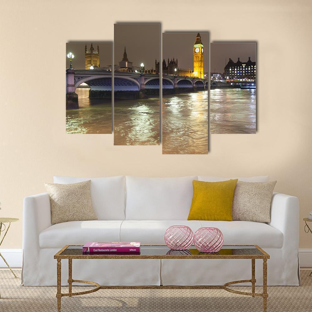 Big Ben In London Canvas Wall Art-4 Pop-Gallery Wrap-50" x 32"-Tiaracle
