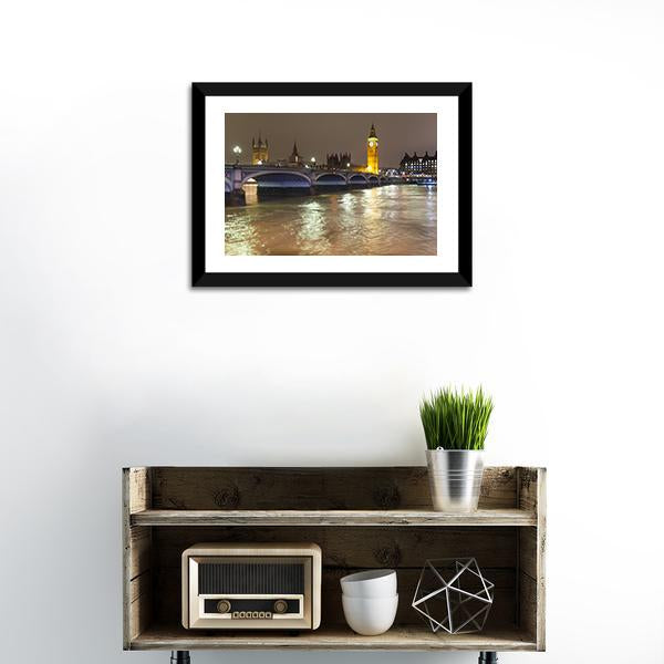 Big Ben In London Canvas Wall Art-1 Piece-Framed Print-20" x 16"-Tiaracle