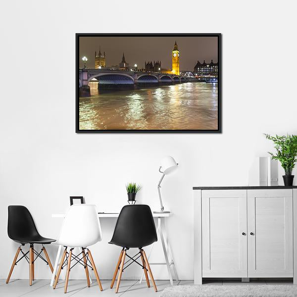 Big Ben In London Panoramic Canvas Wall Art-1 Piece-36" x 12"-Tiaracle