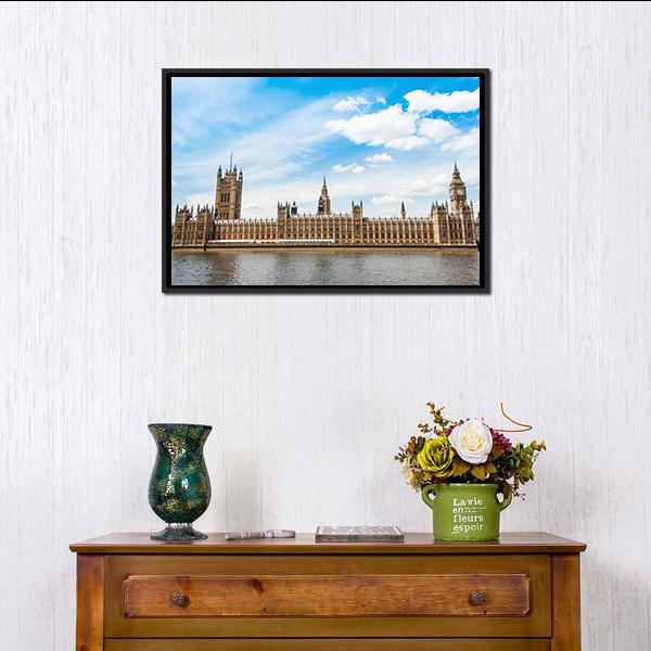 Big Ben In London UK Canvas Wall Art-1 Piece-Floating Frame-24" x 16"-Tiaracle