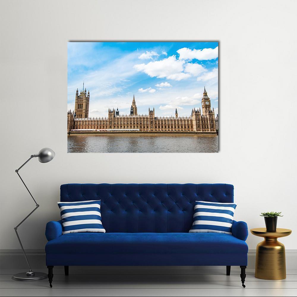 Big Ben In London UK Canvas Wall Art-4 Horizontal-Gallery Wrap-34" x 24"-Tiaracle