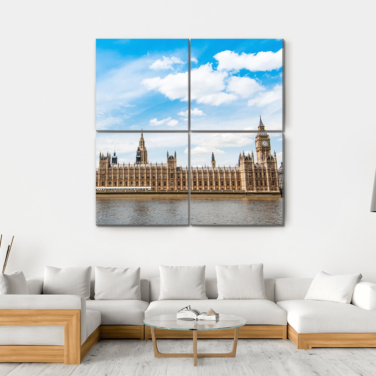 Big Ben In London UK Canvas Wall Art-4 Square-Gallery Wrap-17" x 17"-Tiaracle