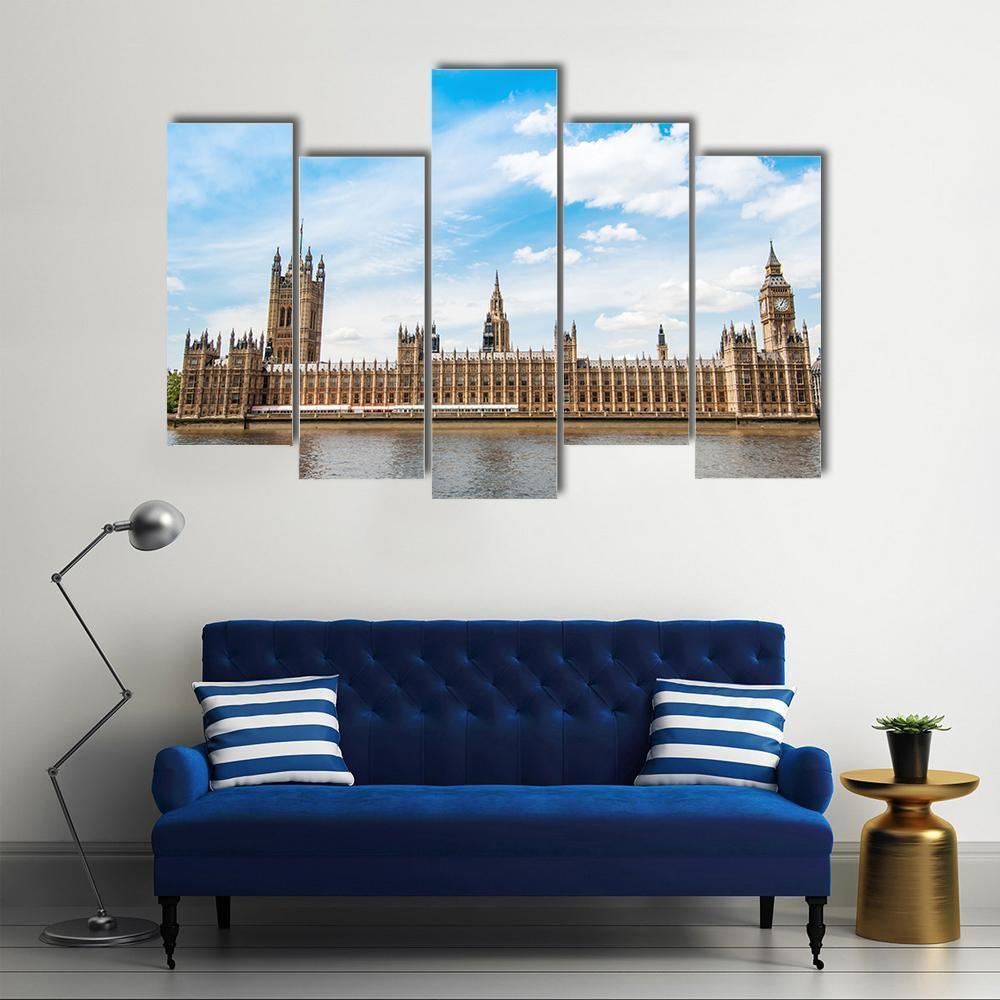 Big Ben In London UK Canvas Wall Art-5 Pop-Gallery Wrap-47" x 32"-Tiaracle