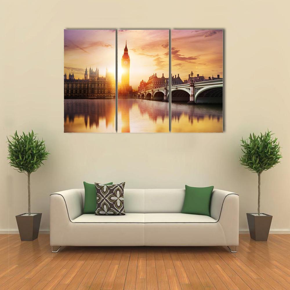 Big Ben Canvas Wall Art-3 Horizontal-Gallery Wrap-37" x 24"-Tiaracle