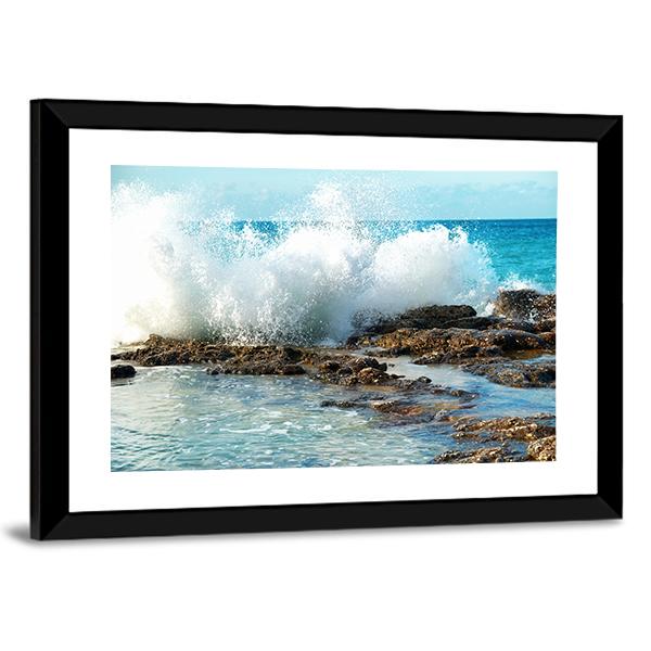 Big Breaking Waves Canvas Wall Art-3 Horizontal-Gallery Wrap-25" x 16"-Tiaracle