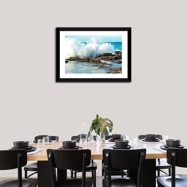 Big Breaking Waves Canvas Wall Art-3 Horizontal-Gallery Wrap-25" x 16"-Tiaracle
