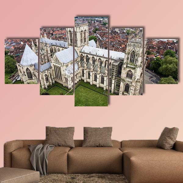 York Minster Cathedral Canvas Wall Art-5 Star-Gallery Wrap-62" x 32"-Tiaracle