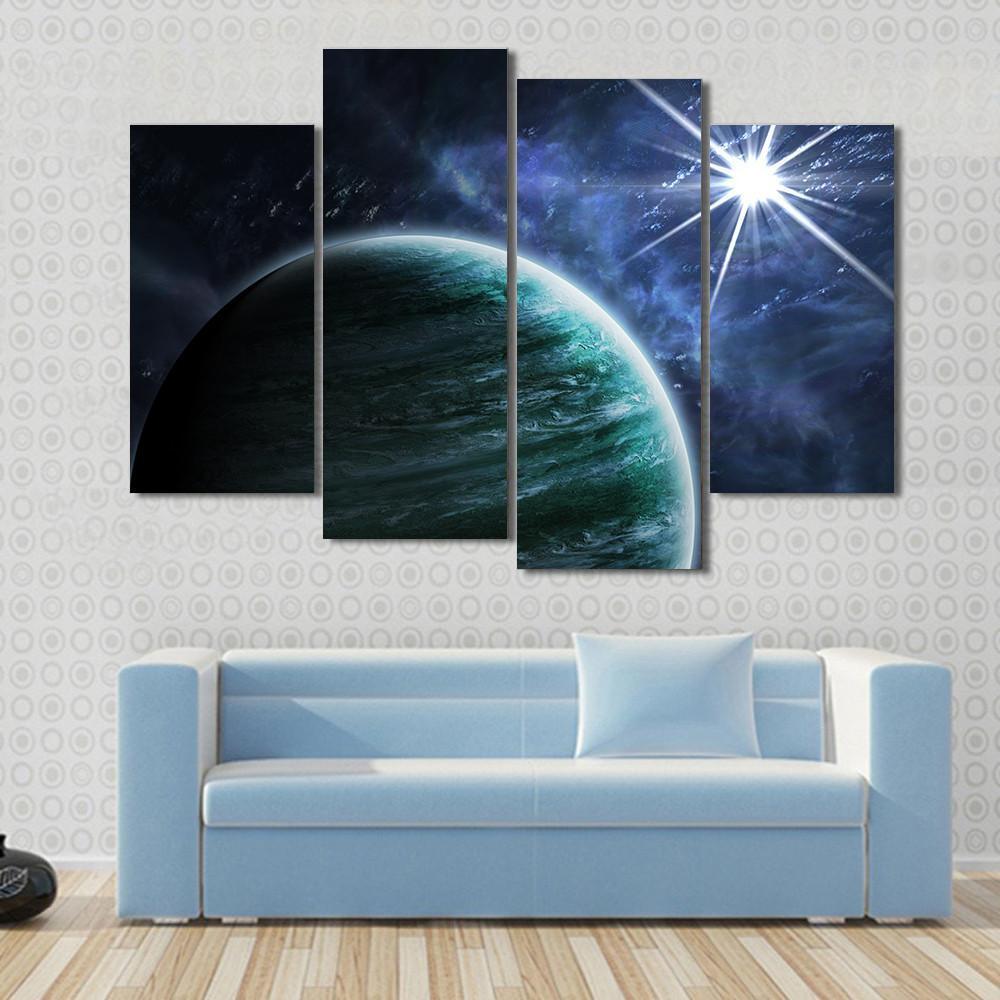 Big Gassy Planet Canvas Wall Art-4 Pop-Gallery Wrap-50" x 32"-Tiaracle