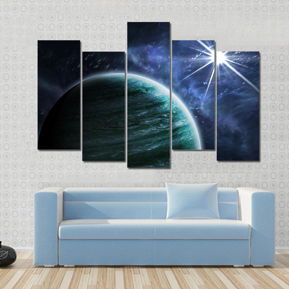 Big Gassy Planet Canvas Wall Art-5 Pop-Gallery Wrap-47" x 32"-Tiaracle