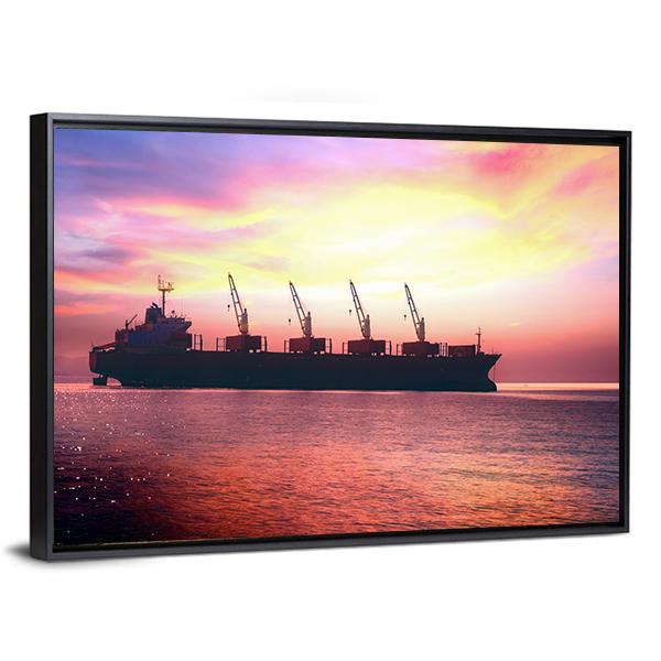 Big International Cargo Ship Canvas Wall Art-3 Horizontal-Gallery Wrap-25" x 16"-Tiaracle