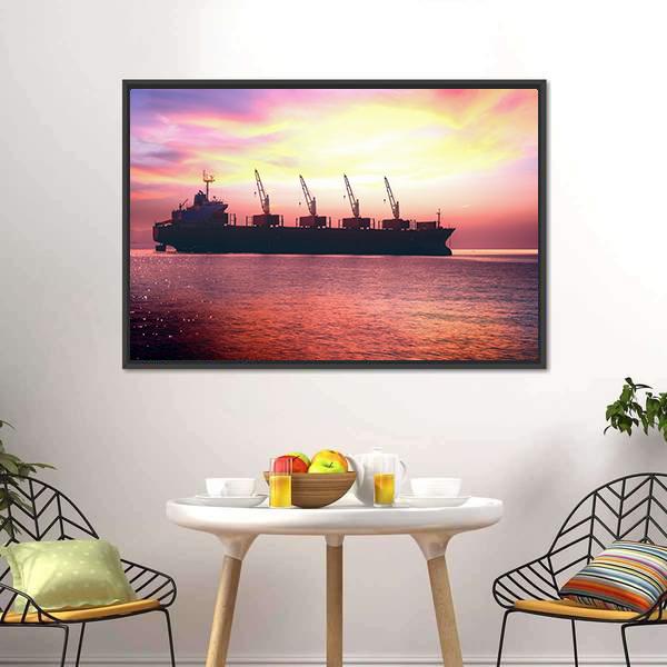 Big International Cargo Ship Canvas Wall Art-3 Horizontal-Gallery Wrap-25" x 16"-Tiaracle